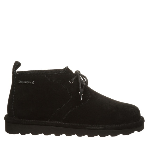 Bearpaw Skye Chukka Bootie Black Size 9 Women's Suede Sheepskin Lace Up Winter - Picture 1 of 11